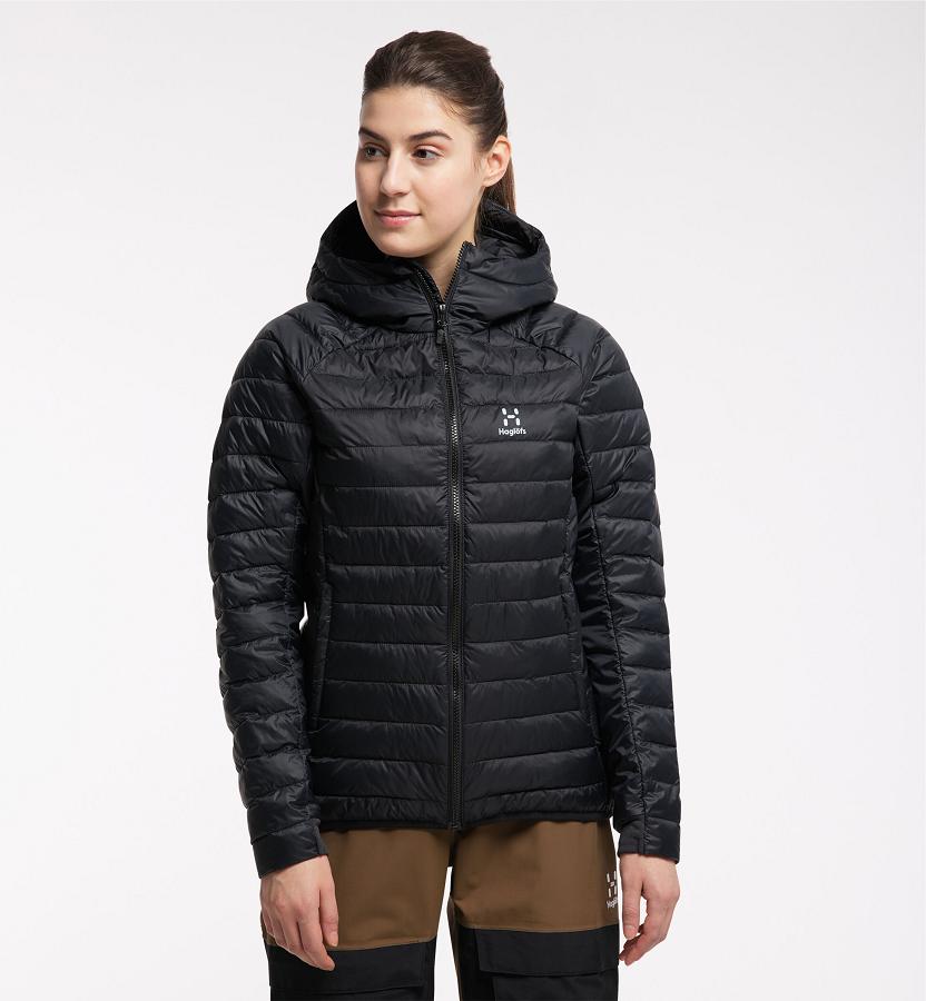 Haglöfs Spire Mimic Down Jacket Black For Womens FIWKV4723 Australia